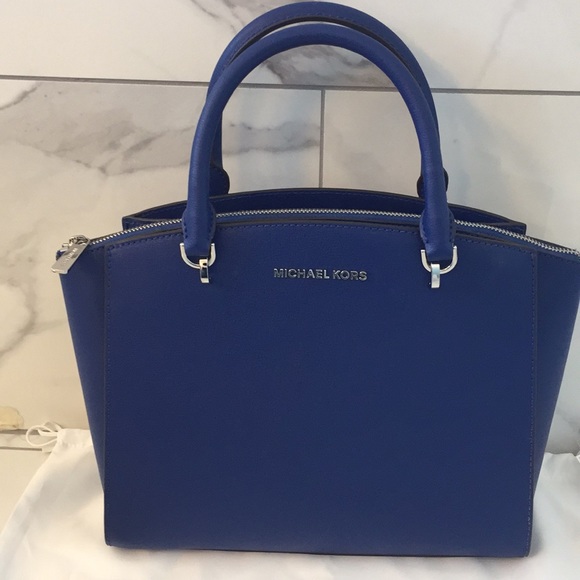 MICHAEL Michael Kors Handbags - NWT ⭐️ MICHAEL MK Cobalt Blue Leather Satchel